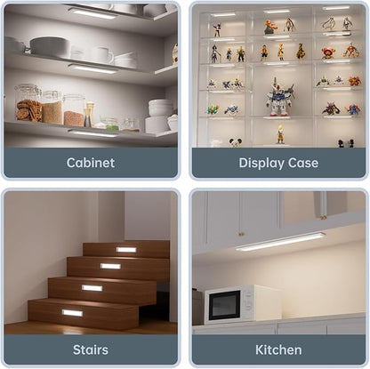 20 Inch Under Cabinet Lighting, Expandable LED Cabinet Light with Sensor Controls, Adjustable Color Temperature & Brightness, Wireless Magnetic Installation