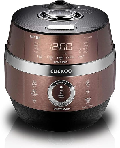 Cuckoo CRP-JHSR0609F Multifunctional and Programmable Electric Induction Heating Pressure Rice Cooker, 3-Language Voice Navigation, Intelligent Cooking Algorithm - 6 Cups, Made in Korea, Brown