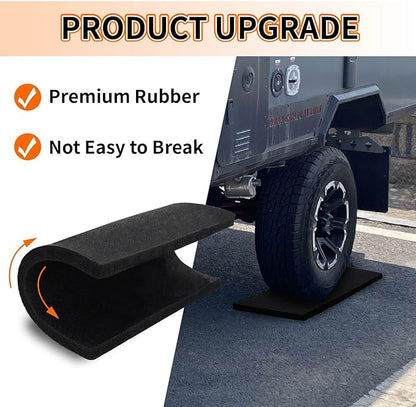 OULEME RV Leveling Block Flex Pads, 12” Rubber Jack Pads, Anti-Vibration & Anti-Slip Mats, for Camper Travel Trailer Jacks & Stands & Stabilizers on Uneven Surfaces, 4-Pack