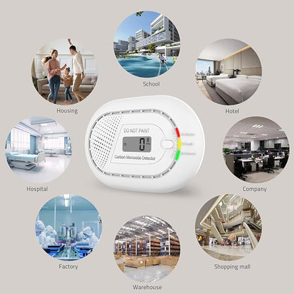Carbon Monoxide with 10-Year Battery, Digital LCD Portable CO Alarm (2 Piece)