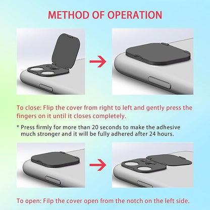 Front Camera Cover Compatible for iPhone 16Pro /16 Pro Max with Rear Lens Cover,Protect Privacy and Security But Not Affect Facial Recognition(2Pack)-2025 Updated Version