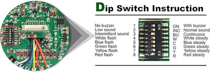 2 Stack Super Bright LED Andon Tower Lights with Buzzer, Red/Green, Off-ON or Flash,16 ft Extension Cord, 6 ft Industrial Adapter, Plug Play Ready – for Manufacturing & Industrials, Automotive