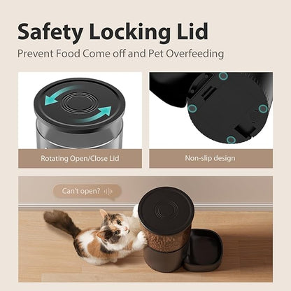 IMIPAW 5L Automatic Cat Feeder with Camera, 1080P HD AI Pet Recognition Recording, 5G WiFi APP Remote Control, Timed Programmable Food Dispenser, Two-Way Audio, Night Vision Function with Desiccant