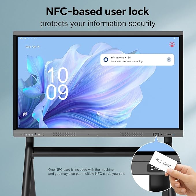 55" Smart Board, 4K Digital Whiteboard for Office, Hybrid Work & Classrooms, Google EDLA-Certified Interactive Whiteboard with Android 14, OTA Updates & Open Apps Ecosystem, 8+128GB Storage