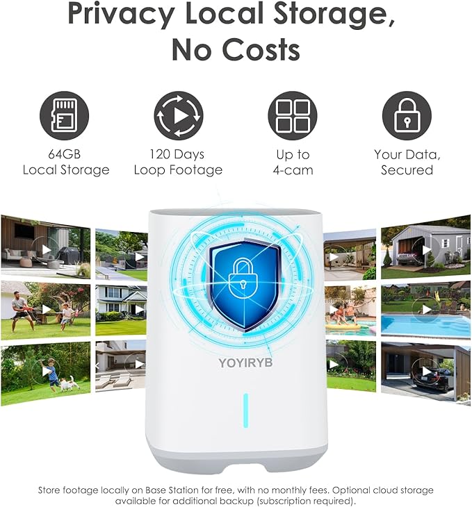 4K Security Cameras Wireless Outdoor, No Subscription, Works in -14°F Cold [2025 New] Solar-Powered Home Security Camera System with 360° Auto Tracking, Color Night Vision, 5G & 2.4G WiFi, Easy Setup