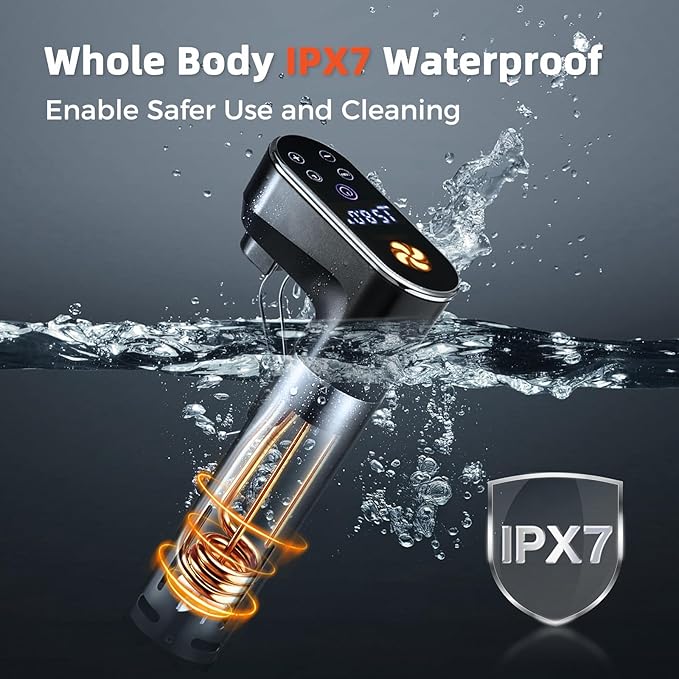 1300W Sous Vide Cooker,WIFI Sous Vide Machines,Immersion Circulator,Precision Cooker,Recipes,Accurate Temperature and Time Control,IPX7 Waterproof,Ultra Quiet,Fast Heating,APP Recipes Timer
