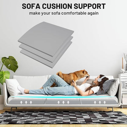 Couch Cushion Support for Sagging Seat – 2 Pack 20x20x2 Inch Sofa Cushion Board Saver & Replacement Insert for Saggy Couch or Chair, Quick No-Tool Install with 40D High Density Foam