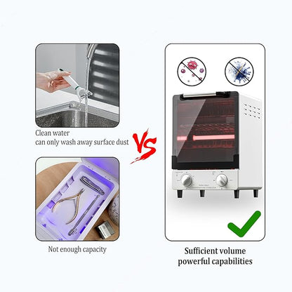 High Temperature Sterilizer, Large Capacity Dry Heat Stainless Steel Sterilizer with Temp and Timer Control, Max timing 60min, Max temperature 250℃ (482℉), With Stainless Trays, 110V power