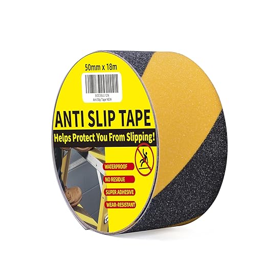 TAPEBEAR Safety Tape, 2inch x 60feet, Black/Yellow, Anti-Slip Adhesive Tape for Indoor Outdoor Steps Stairs, Waterproof, Strong Grip, Compatible with Plastic, Wood, Ceramic, Glass, Metal