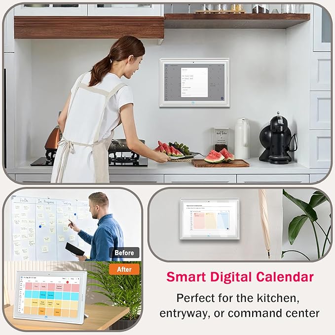 Digital Calendar wall touch screen 15.6" Great for Organizing Your 2026 Calendar, Syncs with Multiple Calendars(google calendar) Online, Horizontal, Vertical, and Wall Mountable