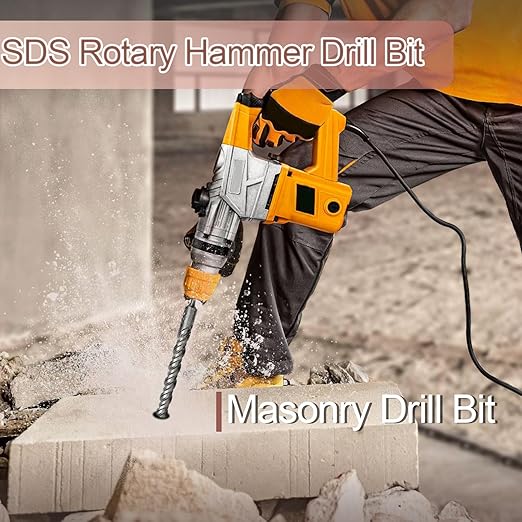 1-1/2 x 23.6 inch (38x600mm) SDS Plus Masonry Drill Bit, Rotary Hammer Drill Bit,Concrete Drill Bit for Concrete, Brick, Block,1-1/2 x 21 x 23.6 inch