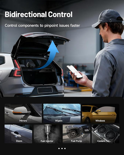 OBD2 Scanner Bluetooth TOPDON TopScan Pro, Bi-Directional Scan Tool with All System, 13+ Services for iOS & Android, FCA AutoAuth, CAN-FD, AI Assistant, Upgraded from TopScan Car Code Reader (Green)