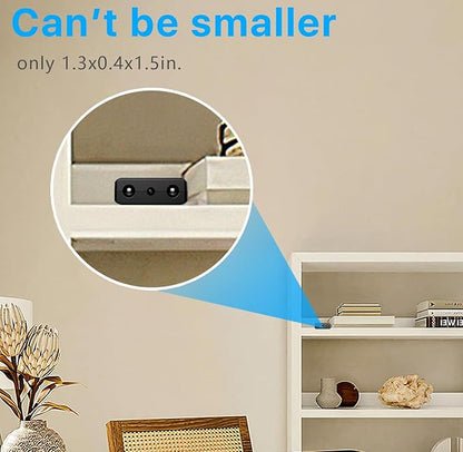 【Free 64G】 Smallest Wireless WiFi Battery Camera,Concealed Coin Size Security Camera,HD1080P Video Recording Live Feed for Night Vision,Motion Detection,Cloud Storage for Security with iOS Android