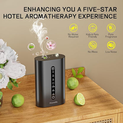 Smart Plug in Diffuser, Waterless Scent Diffusers for Home Cover Up to 800 Sq. Ft with 3 Mist Levels & Timers, Waterless Essential Oil Diffuser with RGB Lighting for Home, Office