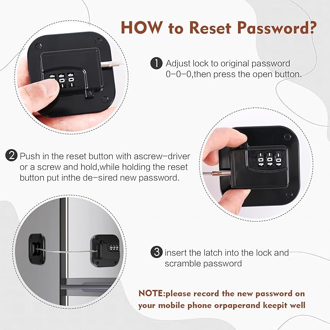 Refrigerator Lock, Combination Lock for Refrigerator Cabinets, Drawers, Heavy Duty Fridge Lock, Easy Install No Keys Needed (Black-2Pack)