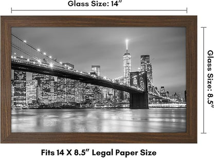 Americanflat 8.5x14 Picture Frame with Shatter-Resistant Glass - Signature Collection - Gallery-Style Frames Made of Engineered Wood - Photo Frame for Wall Display - Walnut