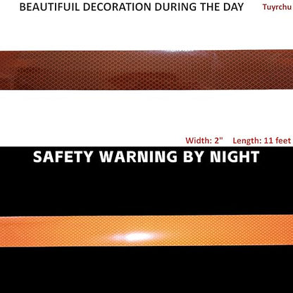 Non Fading Brown Reflective Tape Outdoor Waterproof 2 inch Wide, High Visibility Warning Safety Industrial Marking Tape (11 feet)