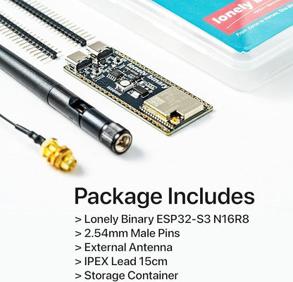 ESP32-S3 Development Board Gold Edition 16MB Flash 8MB PSRAM Dual USB-C IPEX Antenna WiFi Bluetooth for Arduino IoT Projects, MicroPython & ESP-IDF N16R8 (16MB +Antenna Gold Edition)