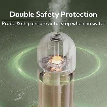 Portable Small Humidifier Dual Nozzle - Large Cool Mist Humidifiers Double Spray Ports, Water Shortage Protection, Ultra-Quiet, Mini Humidifier for Bedroom Plants Office Car Travel (P05)