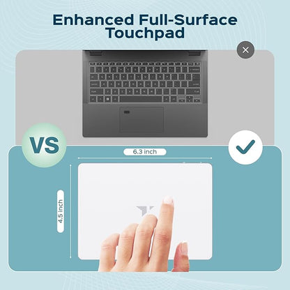 Turonic TP1 Wireless Touchpad, Bluetooth 2.4GHz, Type-C Rechargeable, 150×105mm Area, Up to 30H Use, 4-Touch Recognition, Multi-Device Connection, Precision Glass Surface, Compatible with Windows
