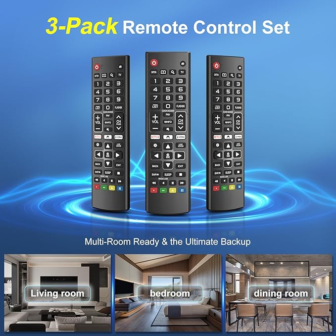 Universal for LG-TV-Remote-Control-Replacement,Compatible with All LG Smart TV Models (Pack of 3)