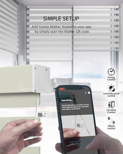 Yoolax Smart Blinds Motorized Matter Zebra Blinds Compatible with Alexa, Google Home, Apple Homekit,Window Shades Blackout Electric Custom Roll Up Indoor Cordless Zebra for Home(Striped Gold)