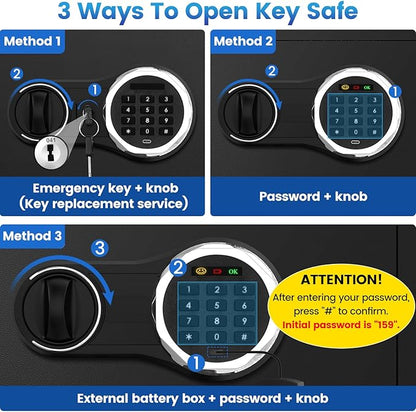 28 Keys Combination Lock Key Cabinet, Anti-Theft Key Lock Box with Key Tags, Key Organizer Wall Mount for Car Garage House Rental Office Business