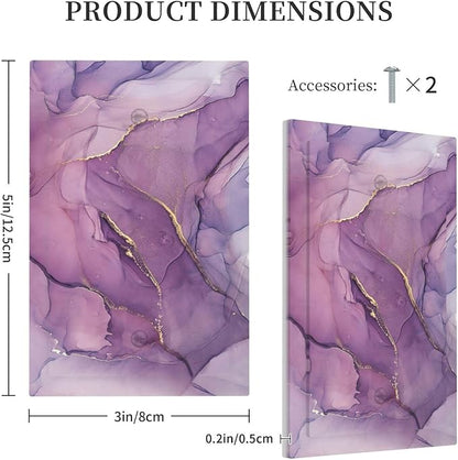 Light Switch Cover Plate Purple Marbling Golden Line 1 Gang No Device Blank Electrical Wall Plates Faceplate Decorative Switch Plate for living Room Bathroom Decor