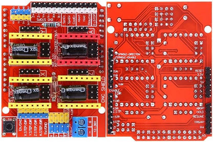 DAOKI CNC Shield V3.0 Expansion Board Kit with Board for Arduino, 4PCS DRV8825 Stepper Motor Driver and Heatsink, 10PCS Jumper Cap, USB Cable for Engraving Machine