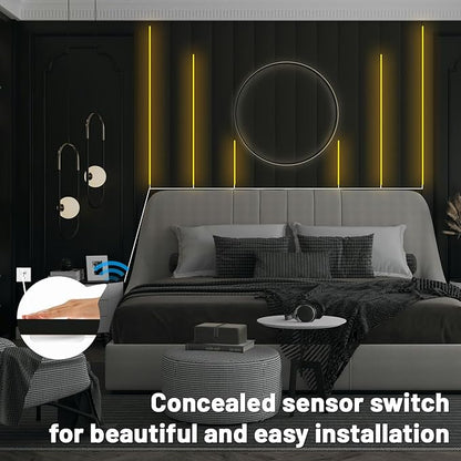Lichaser 3.28ft COB LED Strip Light, 6 Rolls of 3000K Flexible COB LED for Acoustic Panel and Wood Slat Wall Panels Parallel with Dimmable Touch Sensor Switch, Cuttable for Wood Slat Lighting, Shelf