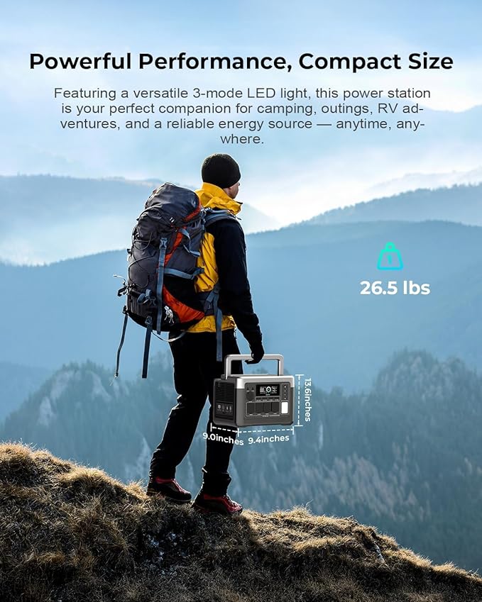 OUKITEL P1000 PLUS 1800W Power Station(Peak 3600W), 1024Wh Solar Generator 1200W Fast Charging APP Control Emergency LiFePO4 Battery for Home Backup Camping RVs