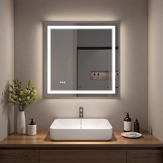 LED Bathroom Mirror with Lights, Wall Mirrors