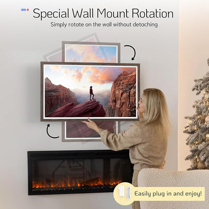 NexFoto Large Digital Picture Frame 32 Inch Touchscreen, 64GB WiFi Electronic Photo Frame FHD 1920 * 1080, Add Photos from Google Photos, Share Videos, Gifts for Christmas/Mom/Grandparents, Dark Wood