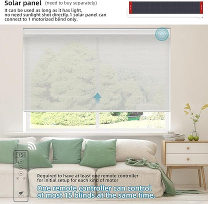 SmartWings Motorized Light Filtering Shades, Work with Matter Homekit Z-Wave Zigbee Alexa Google, 50% Blackout PVC Free Smart Blinds for Windows Cordless Window Shades with Remote Customized, Pearl