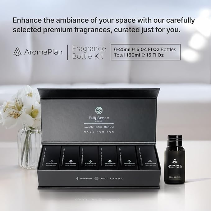 AromaPlan Home Luxury Scents, Hotel Premium Collection Set- 5 Star Hotel Collection- Natural, Non-Toxic Cold Air Diffuser Oil - Gift Ready, Diffuser Oils Scent (6 Pack/ 0.85 fl.oz (25 ml)
