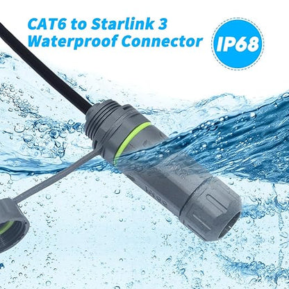 Waterproof Ethernet Adapter for Starlink - Gen 3 & Mini, Standard to RJ45 Coupler (2 Pack)