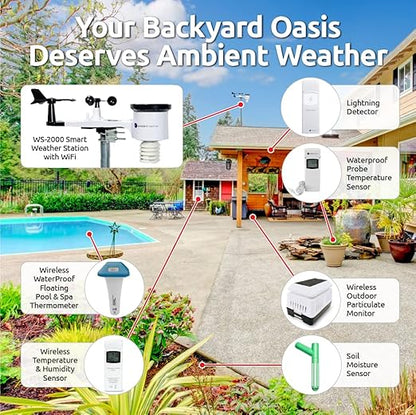 Ambient Weather WS-2000 Smart Weather Station with WiFi Remote Monitoring and Alerts