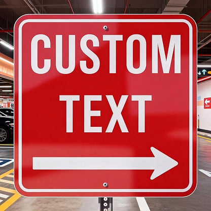 Custom Square Metal Sign, 18x18 inch 0.04" Thick Aluminum, Fade-Resistant For Outdoor Use, Reflective & Single/Double Sided Options