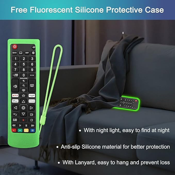 Universal TV Remote Control for LG TV + Night Glow Remote Case, Replacement for LG Remote Control Compatible with All LG Smart TV Models (LCD LED UHD OLED QNED NanoCell 4K 8K,etc)