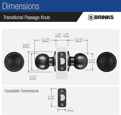 BRINKS Security Door Locks, High-Security Keyless Entry, Smart Electronic Door Lock with Deadbolt, Up to 50 Codes, Automatic Locking (Deadbolt & Passage Knob, Tuscan Bronze)
