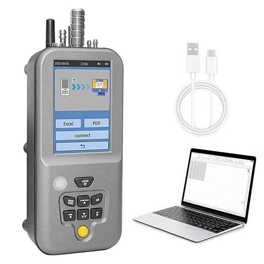 Professional Particle Counter, High Sensitivity 6-Channel PM0.3/0.5/1.0/2.5/5.0/10µm Air Pollution Monitor with Tuya APP w/Temp & Humidity USB Data Export to PC for Cleanrooms, Laboratories(RS-485)