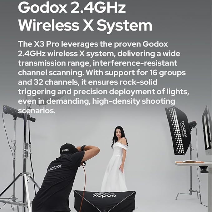 Godox X3 Pro S X3Pro S Touchscreen TTL Flash Trigger for Sony, 2.4G Wireless, 2.4" LCD Screen, Bluetooth Integration & APP Control, Wireless Speedlight Transmitter for Sony Cameras(Godox X3-S Upgrade)