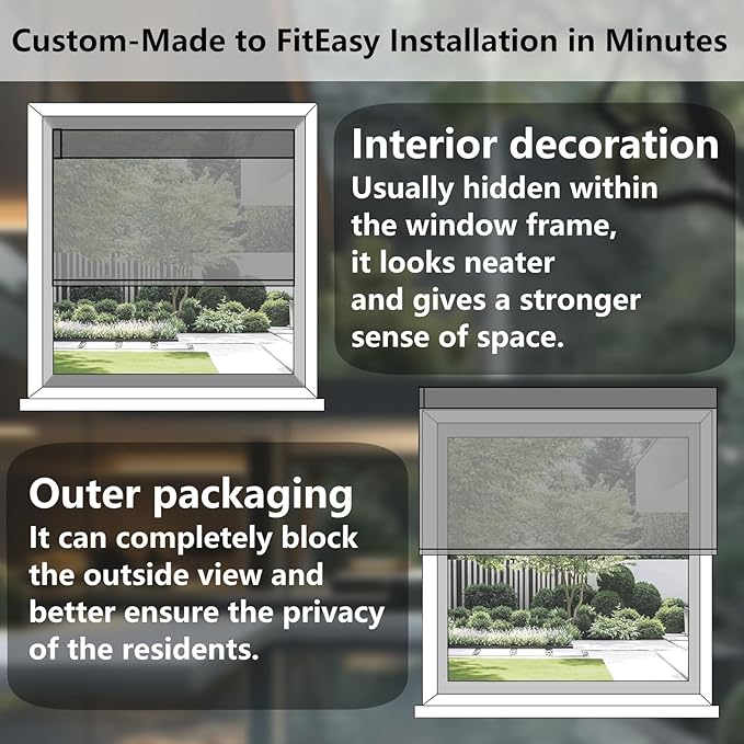 Smart Motorized Blinds – 70% Blackout Roller Shades with Remote, Alexa/Google Home/Siri Control, Matter Compatible, Wireless Rechargeable Battery, Custom Sizes for Windows & Sliding Doors