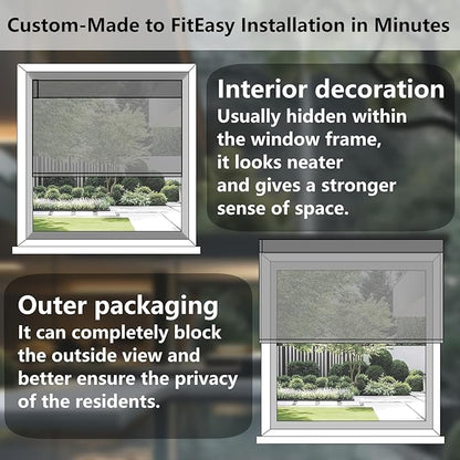 Smart Motorized Blinds – 70% Blackout Roller Shades with Remote, Alexa/Google Home/Siri Control, Matter Compatible, Wireless Rechargeable Battery, Custom Sizes for Windows & Sliding Doors