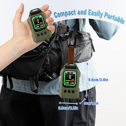 Portable Carbon Monoxide Detector for Travel, Professional 3-in-1 Square CO Monoxide Monitor with Audible and Visual Alarm Rechargeable Backlit LCD Screen 300HR Standby for Home Car Camping Tent