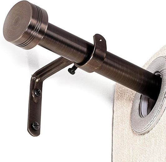 Adjustable Curtain Rods-18 to 45 Inches,1 Inch Modern Metal Drapery Rods, Adjustable Heavy Duty Curtain Pole with Simple End Caps