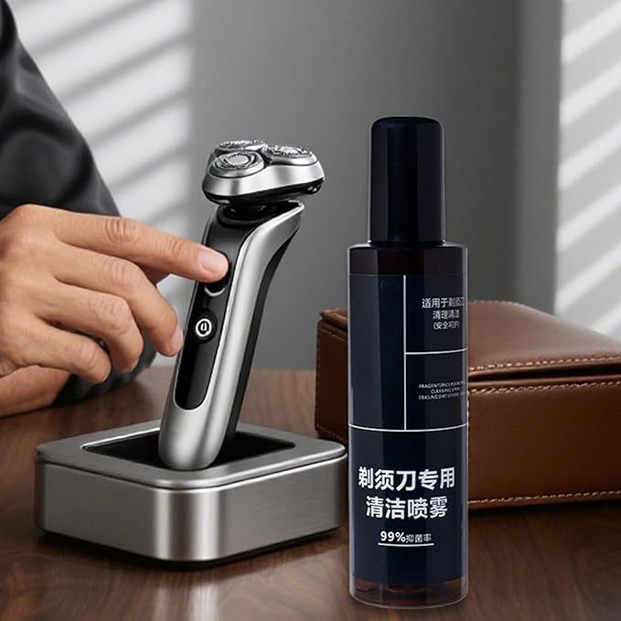 Electric Razor Cleaner- 200ml Shaver Cleaning Solution, Convenient Electric Shaver Blade Cleaner Spray | Portable Professional Cleaning Liquid Solution For Barbershop Home Men Hygiene Maintenance