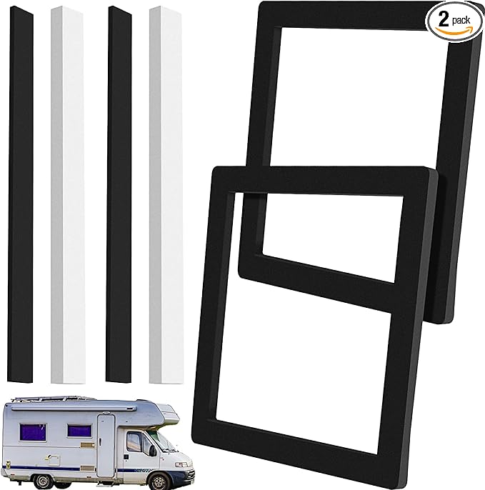BBTO 2 Set 14 Inch Rv Camper Roof A/C Gasket Kit Air Conditioner Seal Repair Replacement Self Adhesive Picture Frame Gasket and Waterproof Compression Self Adhesive Leveling Pads