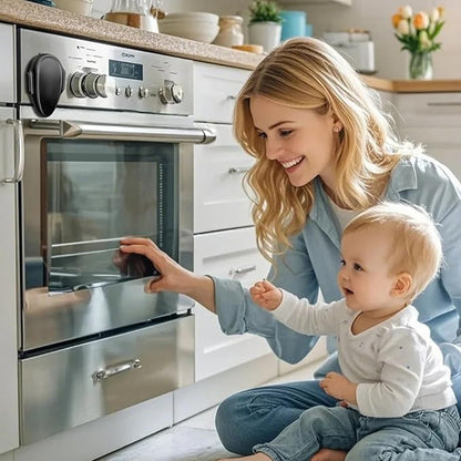 Oven Lock Child Safety (2Pack), Childproof Oven Door Lock, MCOTOP Oven Safety Lock, Heat-Resistant Material no Tools Need or Drill, Oven Door Lock Child Safety Easy to Install (Black)
