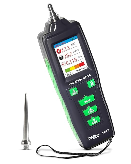 Vibration Meter VM-422 Digital Vibrometer Handheld Vibration Analysis Equipment Acceleration Velocity Displacement Measurement